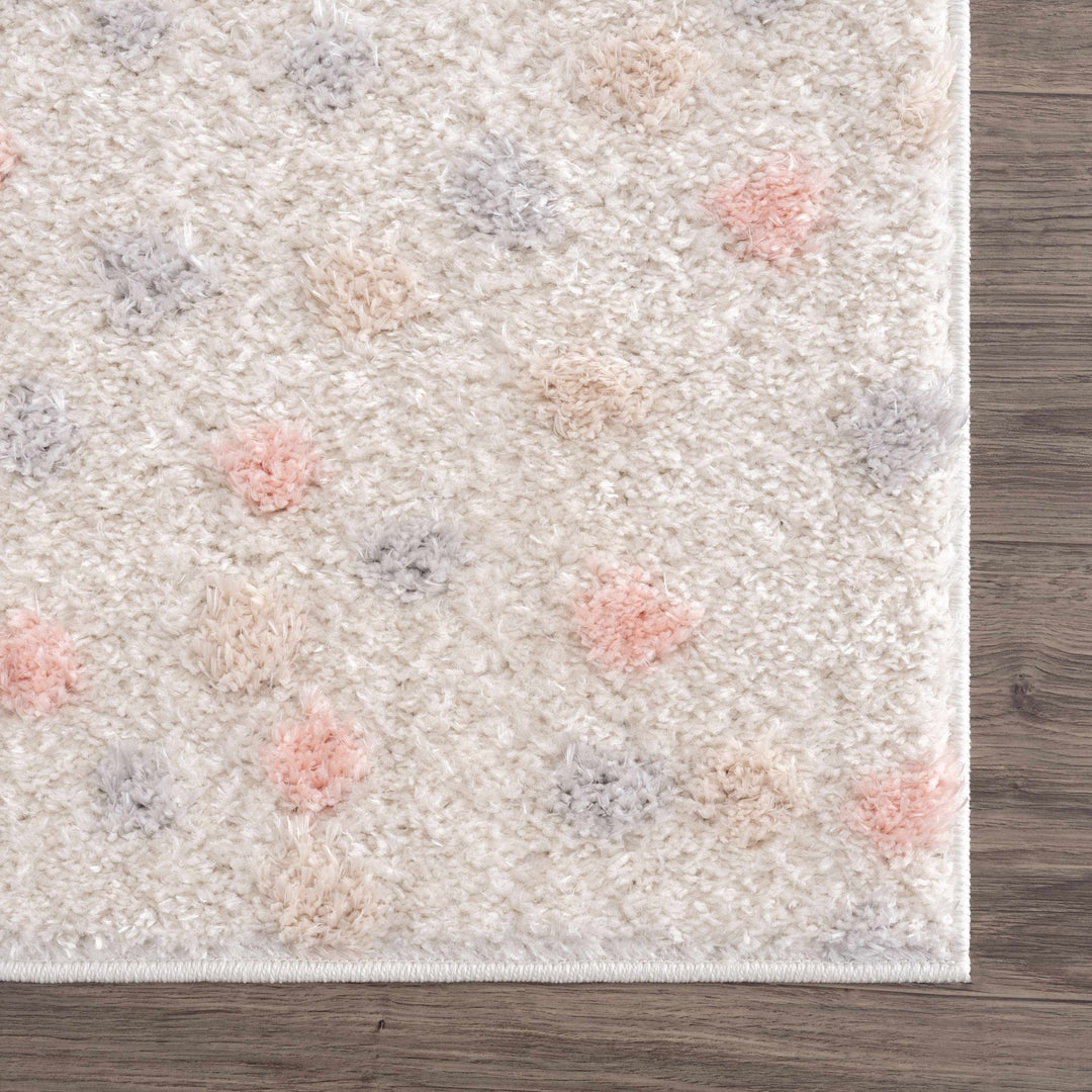 Chaia Dotted Beige, Rust, Blue and Olive Plush Pile Moroccan design Area Rug - The Rug Decor
