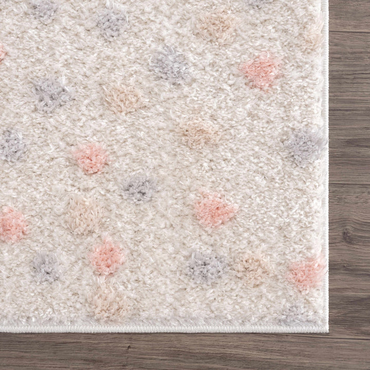 Chaia Dotted Beige, Rust, Blue and Olive Plush Pile Moroccan design Area Rug - The Rug Decor