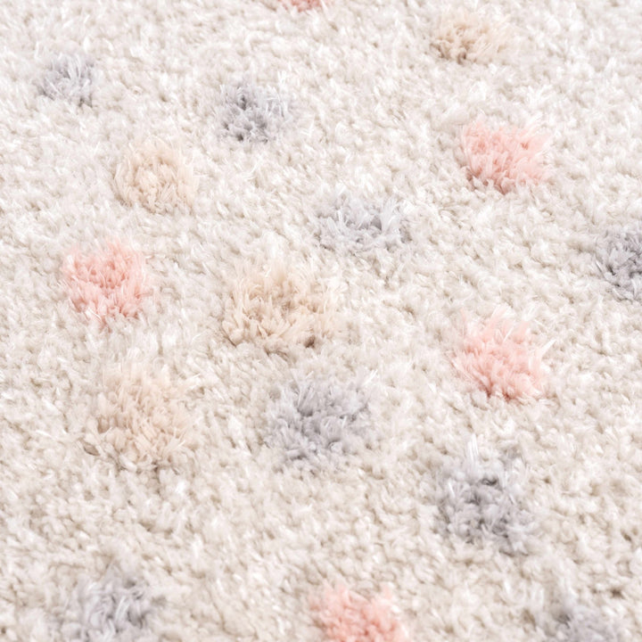 Chaia Dotted Beige, Rust, Blue and Olive Plush Pile Moroccan design Area Rug - The Rug Decor