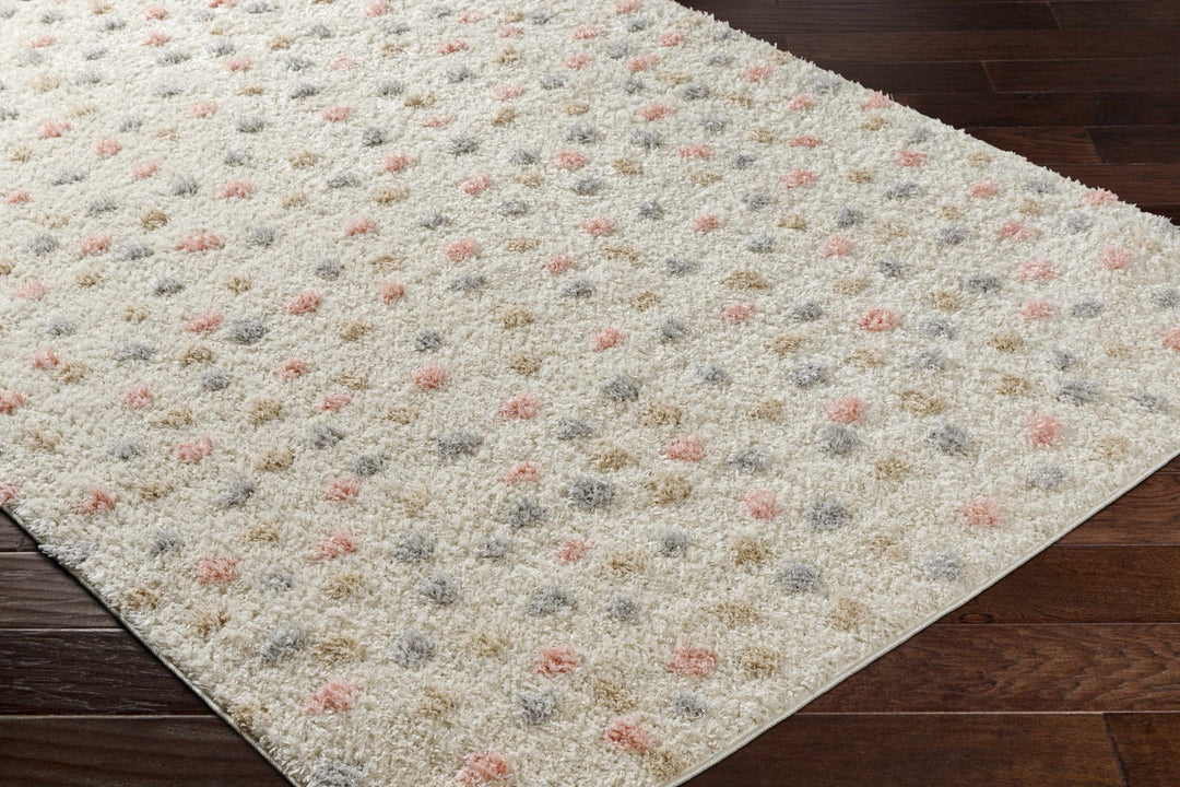 Chaia Dotted Beige, Rust, Blue and Olive Plush Pile Moroccan design Area Rug - The Rug Decor