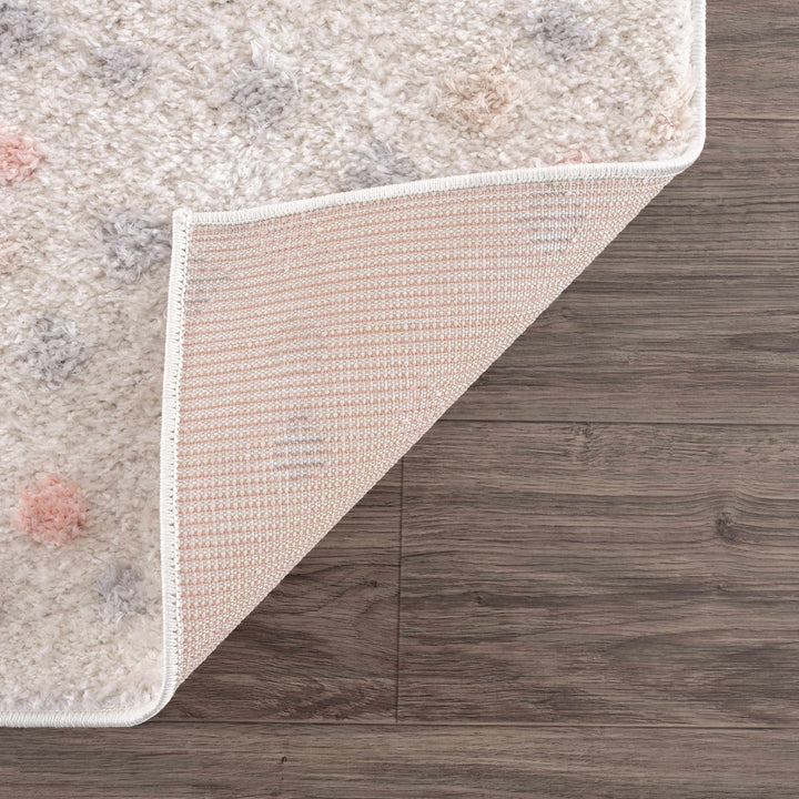 Chaia Dotted Beige, Rust, Blue and Olive Plush Pile Moroccan design Area Rug - The Rug Decor