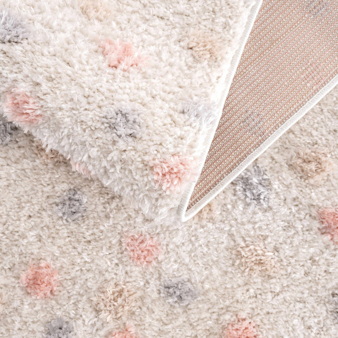 Chaia Dotted Beige, Rust, Blue and Olive Plush Pile Moroccan design Area Rug - The Rug Decor