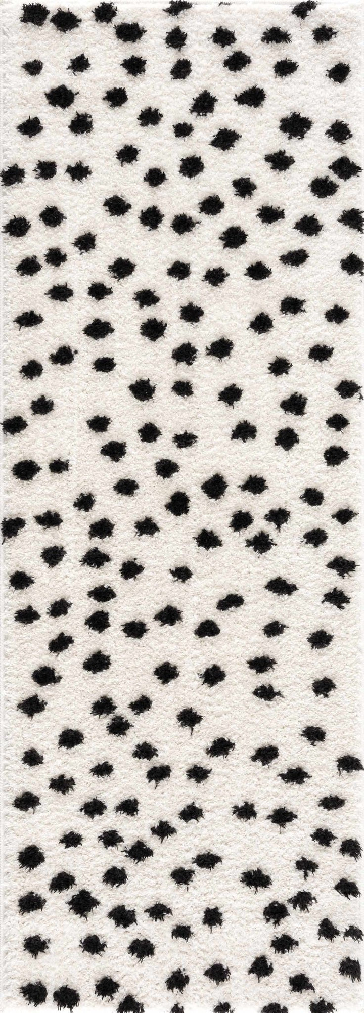 Chaia Dotted Contemporary Ivory and Black Plush Pile Area Rug - The Rug Decor