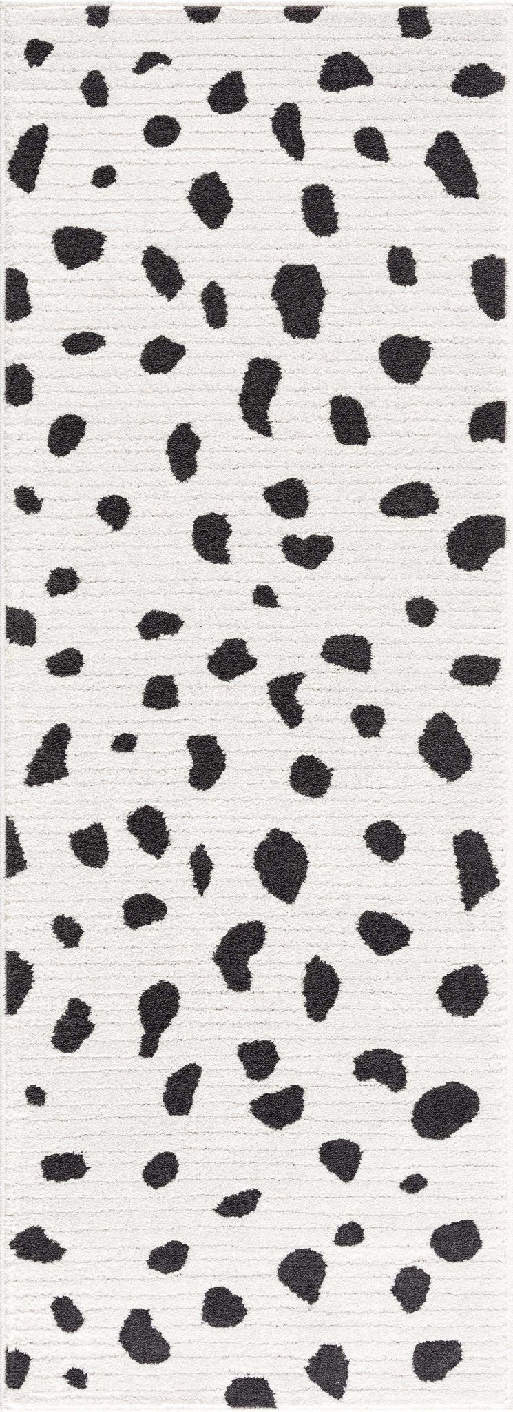 Chaia Dotted Modern Ivory and Charcoal Stripes Texture area rug - The Rug Decor