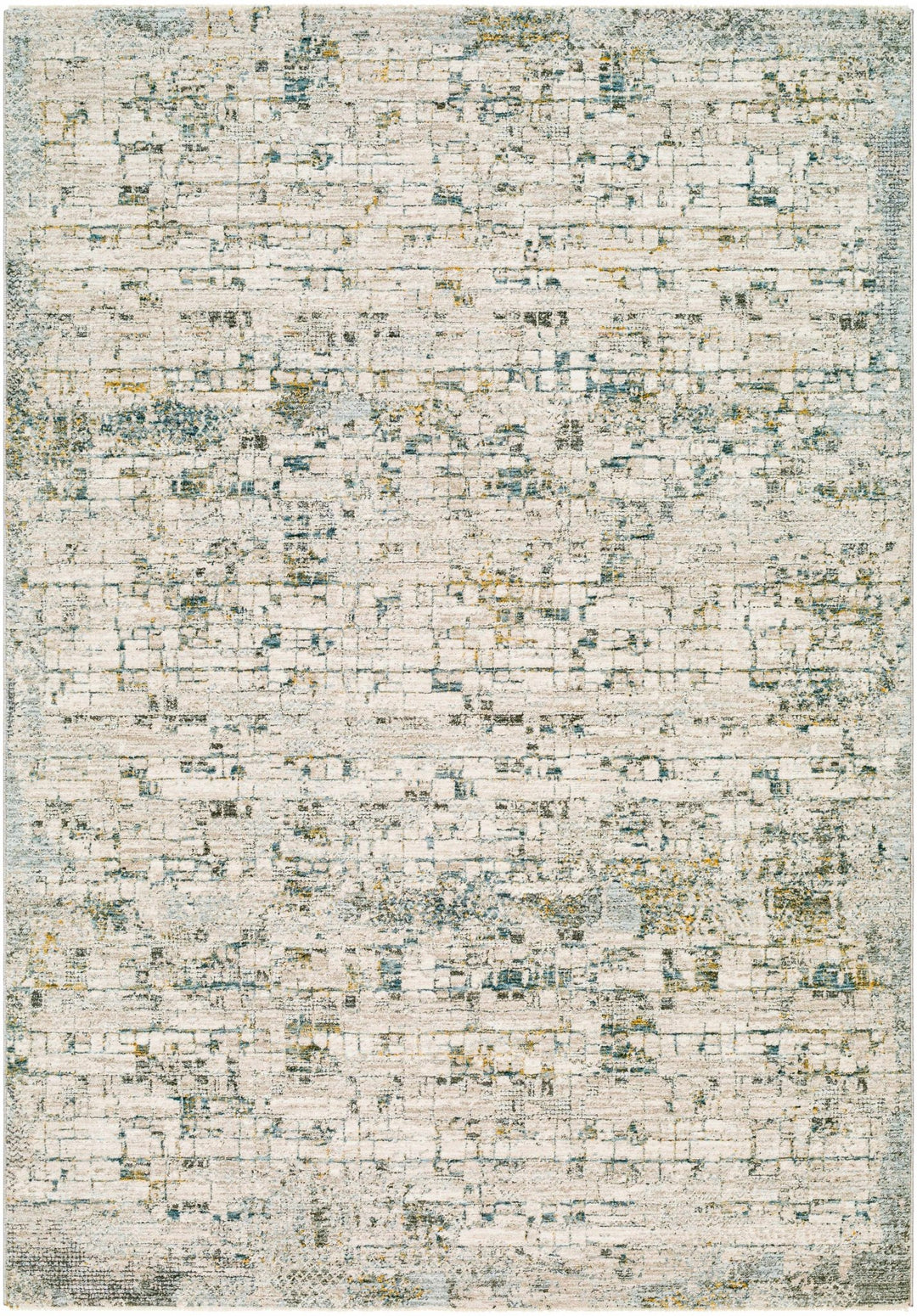 Chaka Modern Abstract Design Beige And Teal Area Rug - The Rug Decor