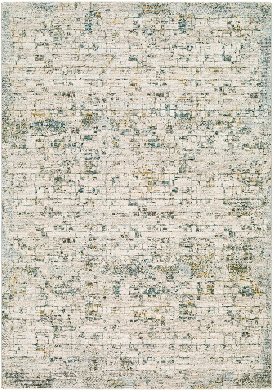 Chaka Modern Abstract Design Beige And Teal Area Rug - The Rug Decor