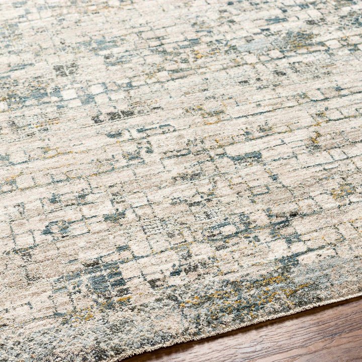 Chaka Modern Abstract Design Beige And Teal Area Rug - The Rug Decor