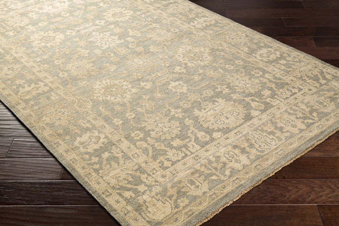 Chalgrove Traditional Floral Design Beige And Gray Hand Knotted Area Rug