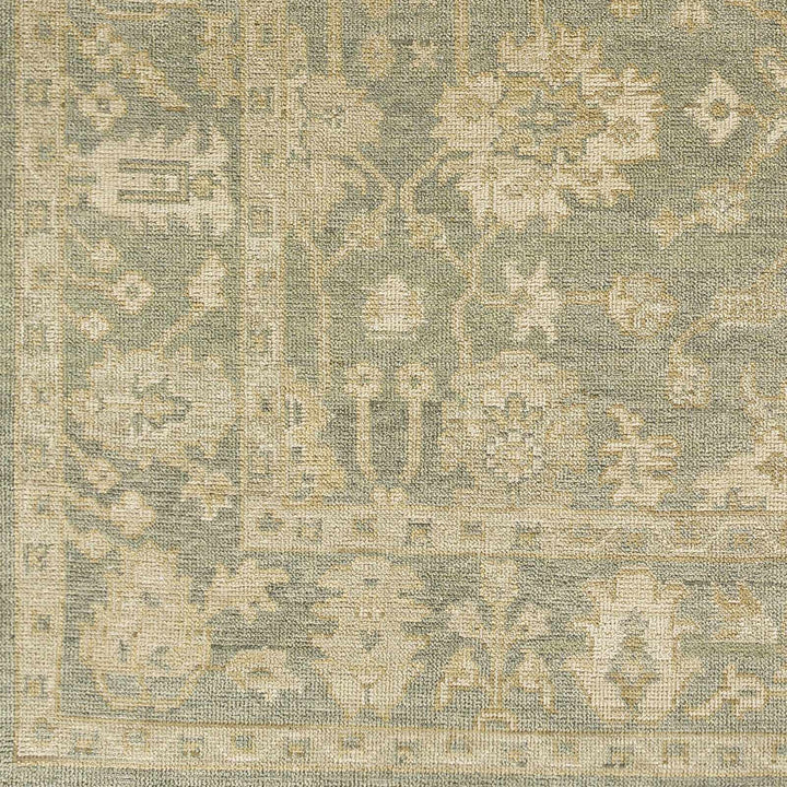 Chalgrove Traditional Floral Design Beige And Gray Hand Knotted Area Rug
