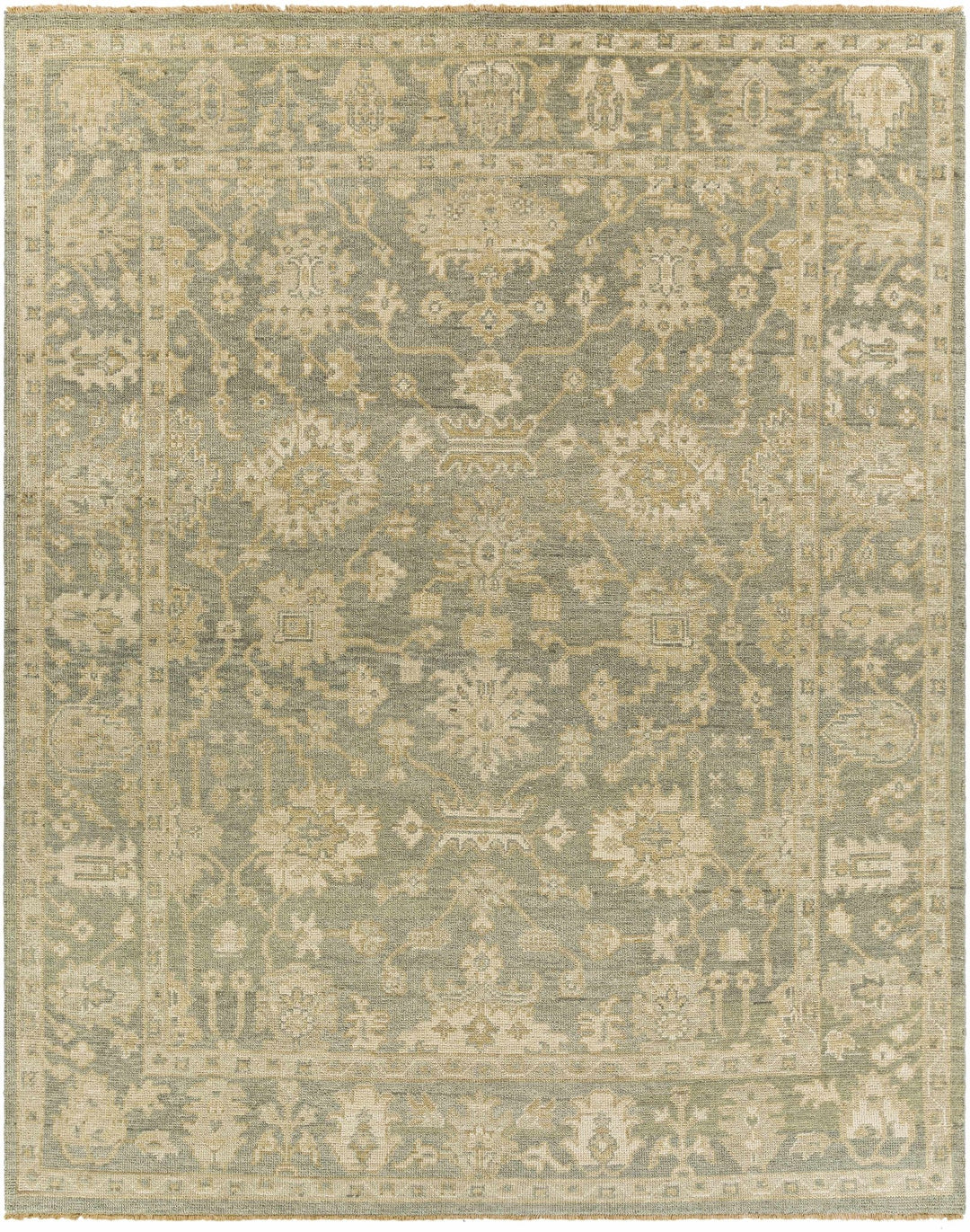 Chalgrove Traditional Floral Design Beige And Gray Hand Knotted Area Rug - The Rug Decor