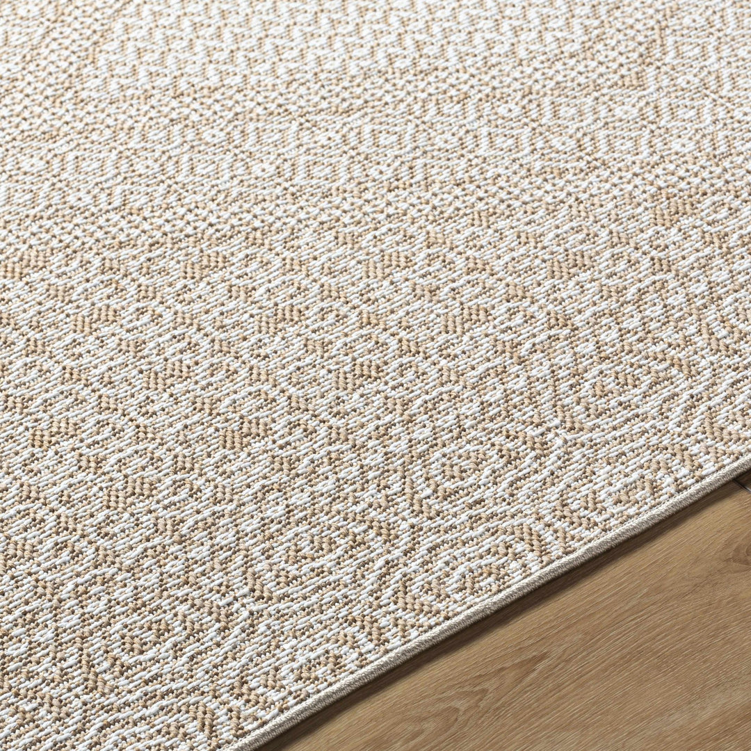 Chaman Traditional Design Ivory And Tan Machine Woven Rug - The Rug Decor