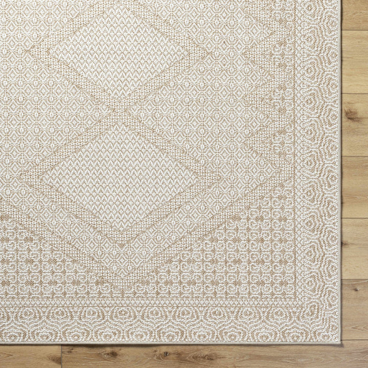 Chaman Traditional Design Ivory And Tan Machine Woven Rug - The Rug Decor