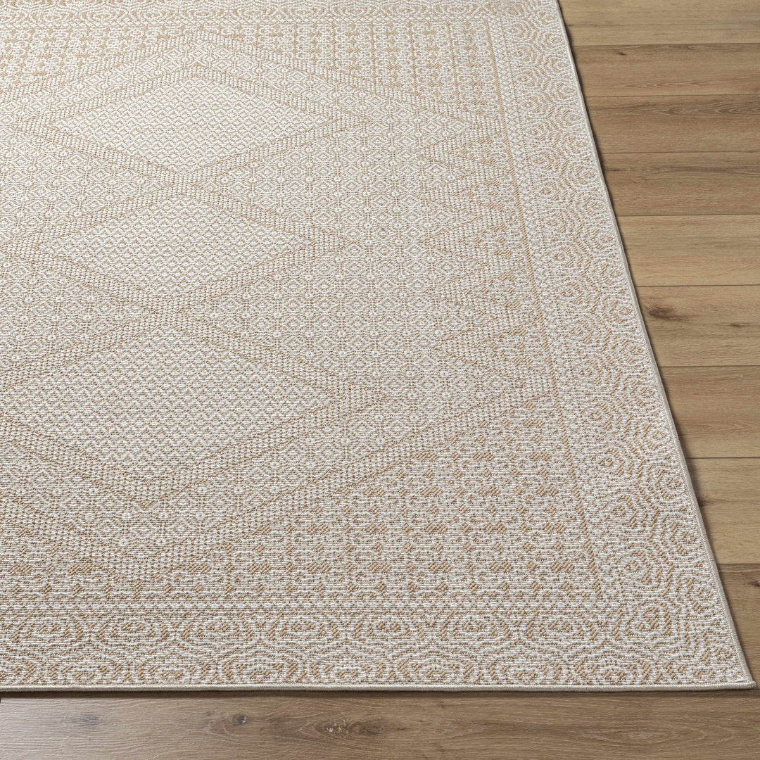 Chaman Traditional Design Ivory And Tan Machine Woven Rug - The Rug Decor