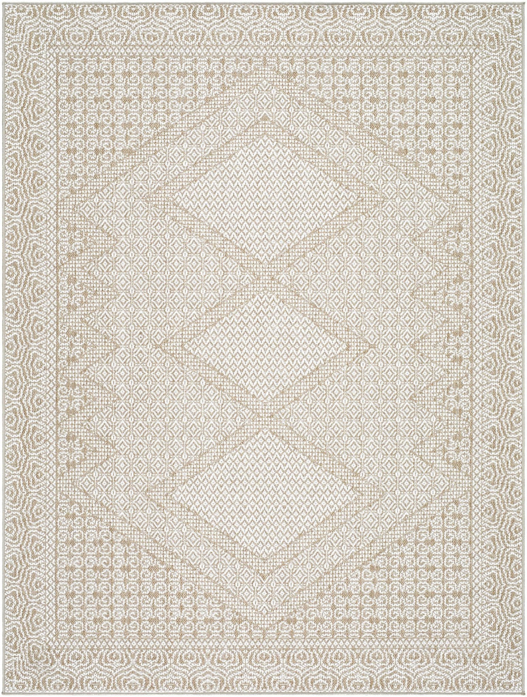 Chaman Traditional Design Ivory And Tan Machine Woven Rug - The Rug Decor
