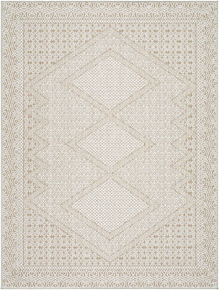 Chaman Traditional Design Ivory And Tan Machine Woven Rug - The Rug Decor