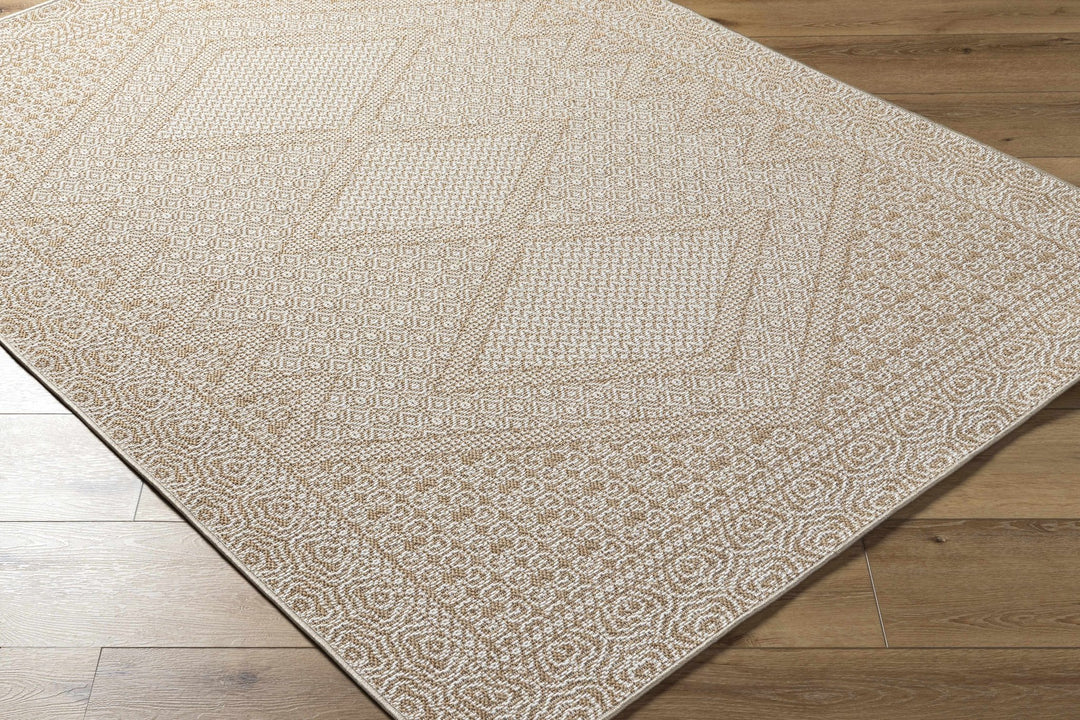 Chaman Traditional Design Ivory And Tan Machine Woven Rug - The Rug Decor
