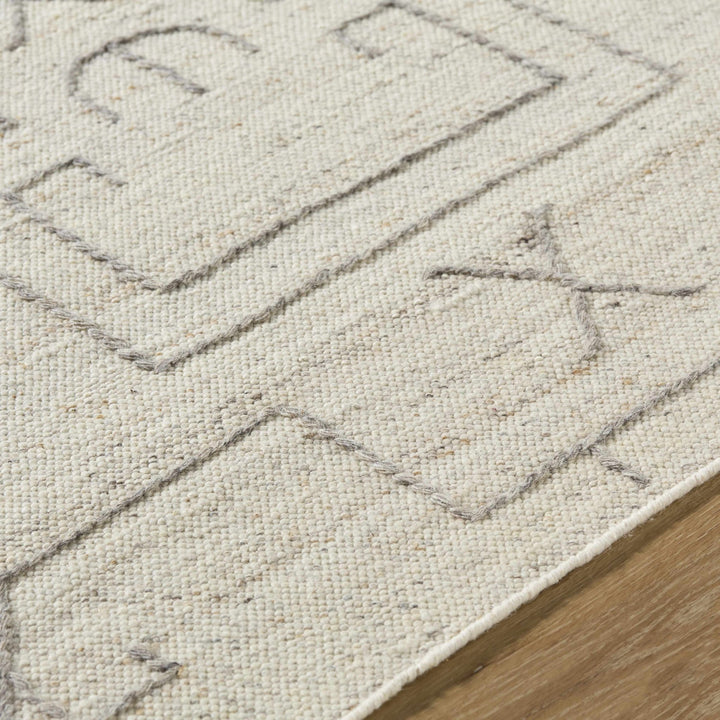 Chanda Contemporary Design Beige Hand Woven Wool Rug - The Rug Decor