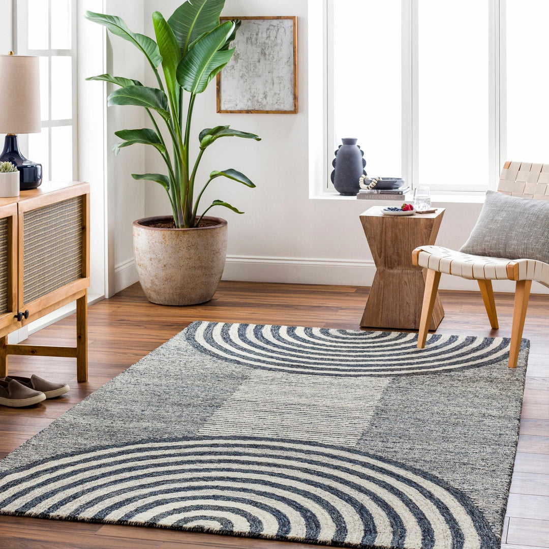 Chantesuta Contemporary Style Black And Beige Area Rug - The Rug Decor