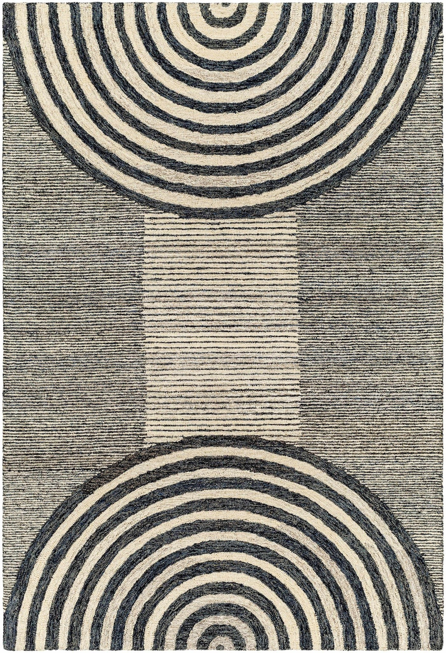 Chantesuta Contemporary Style Black And Beige Area Rug - The Rug Decor