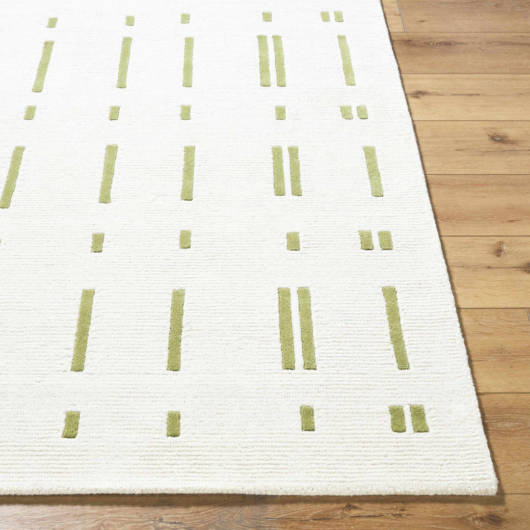 Charan Modern Geometrical Ivory And Olive Rug - The Rug Decor