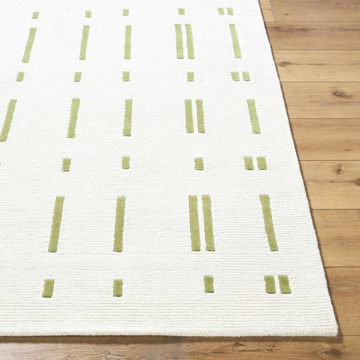 Charan Modern Geometrical Ivory And Olive Rug - The Rug Decor