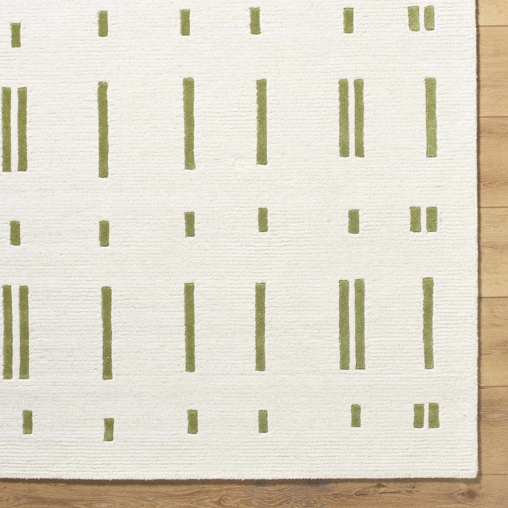 Charan Modern Geometrical Ivory And Olive Rug - The Rug Decor