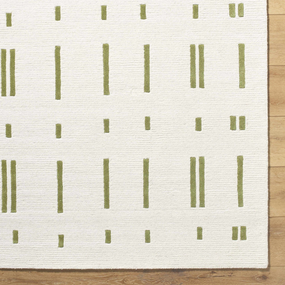 Charan Modern Geometrical Ivory And Olive Rug - The Rug Decor