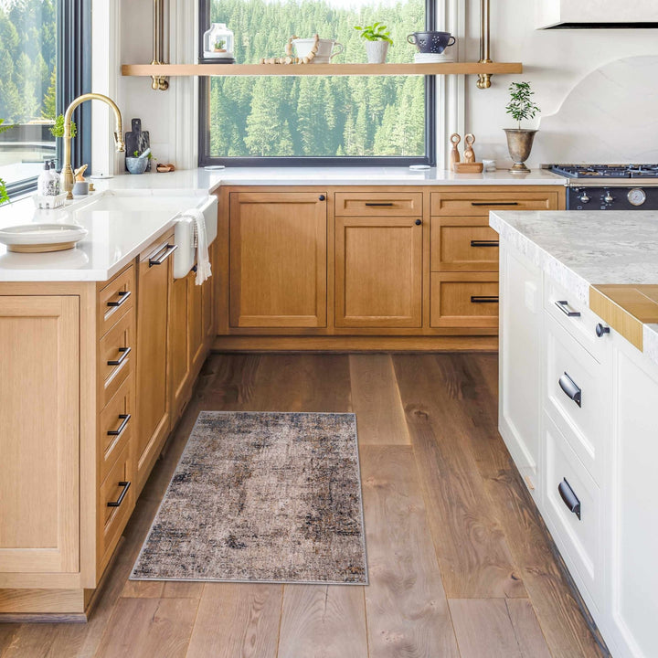 Charcoal And Beige Contemporary Rug - The Rug Decor