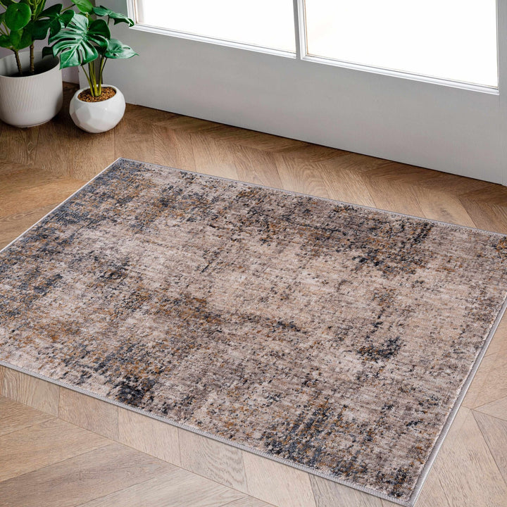 Charcoal And Beige Contemporary Rug - The Rug Decor