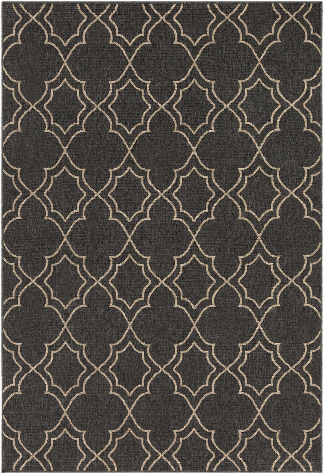 Charcoal and Beige Traditional Geometrical Pattern Rug - The Rug Decor