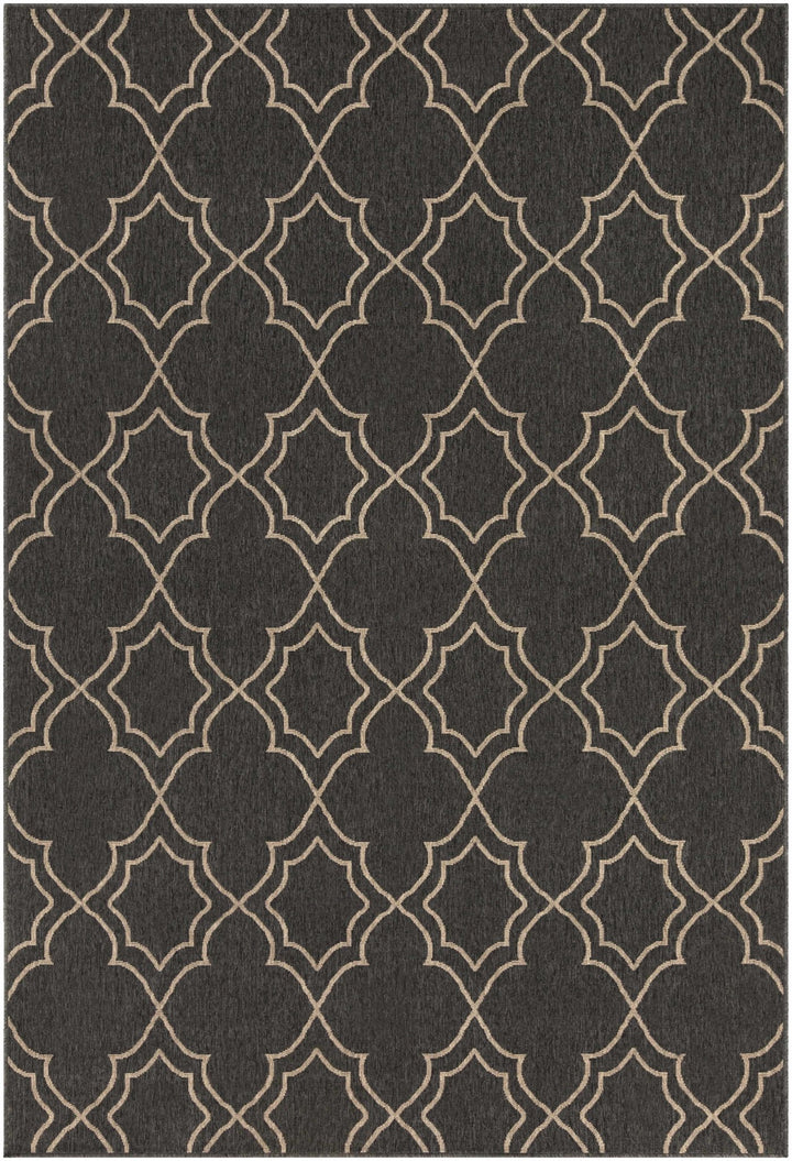 Charcoal and Beige Traditional Geometrical Pattern Rug - The Rug Decor
