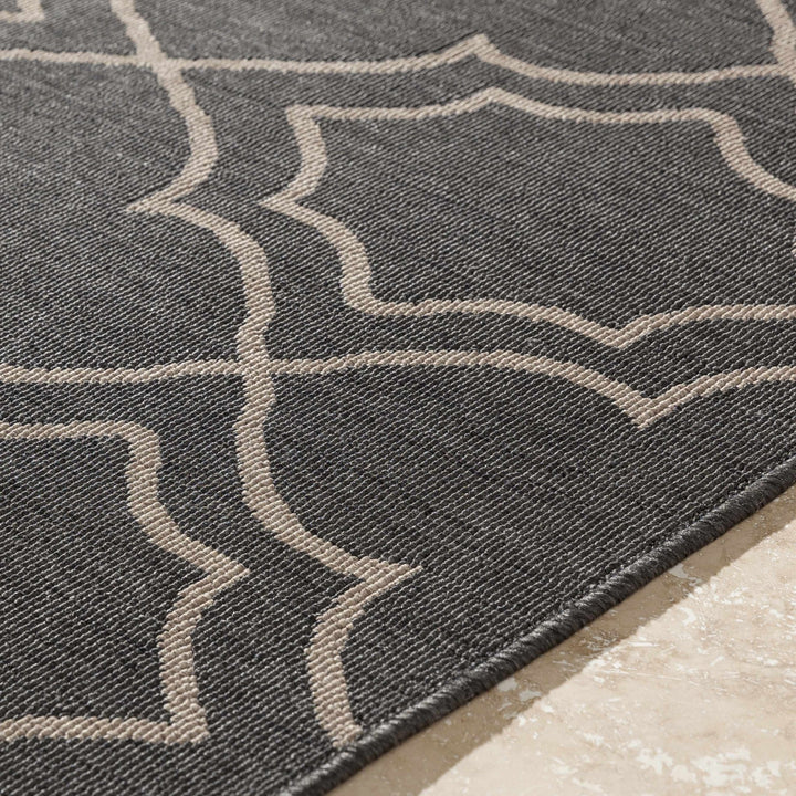 Charcoal and Beige Traditional Geometrical Pattern Rug - The Rug Decor