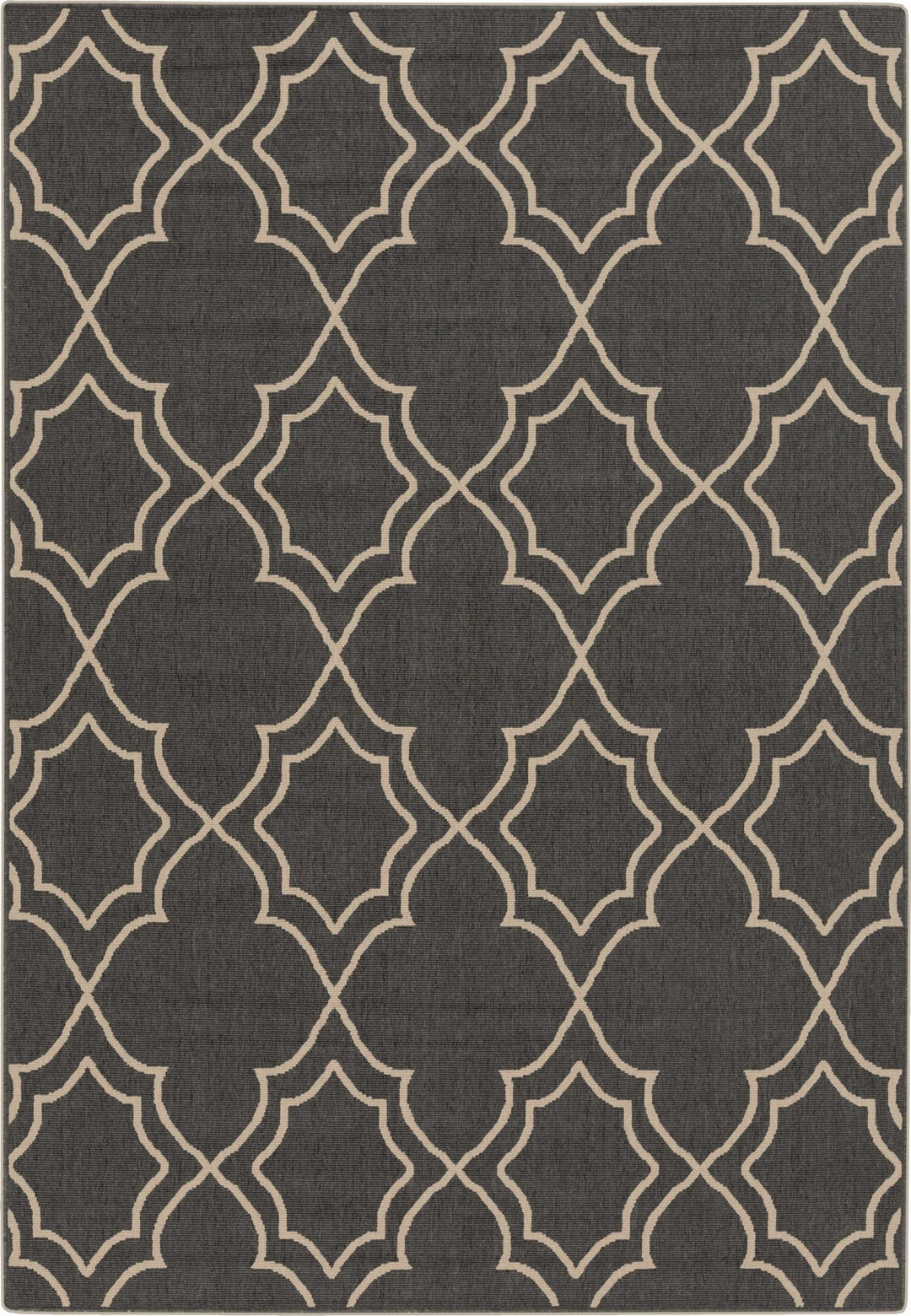 Charcoal and Beige Traditional Geometrical Pattern Rug - The Rug Decor