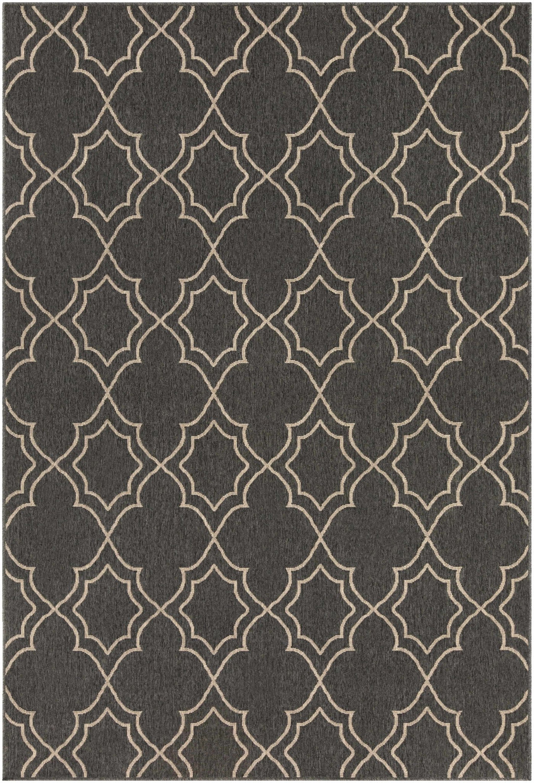 Charcoal and Beige Traditional Geometrical Pattern Rug - The Rug Decor
