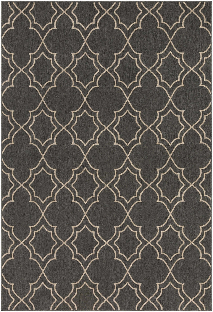 Charcoal and Beige Traditional Geometrical Pattern Rug - The Rug Decor