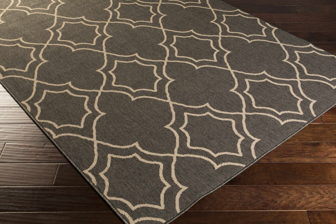 Charcoal and Beige Traditional Geometrical Pattern Rug - The Rug Decor