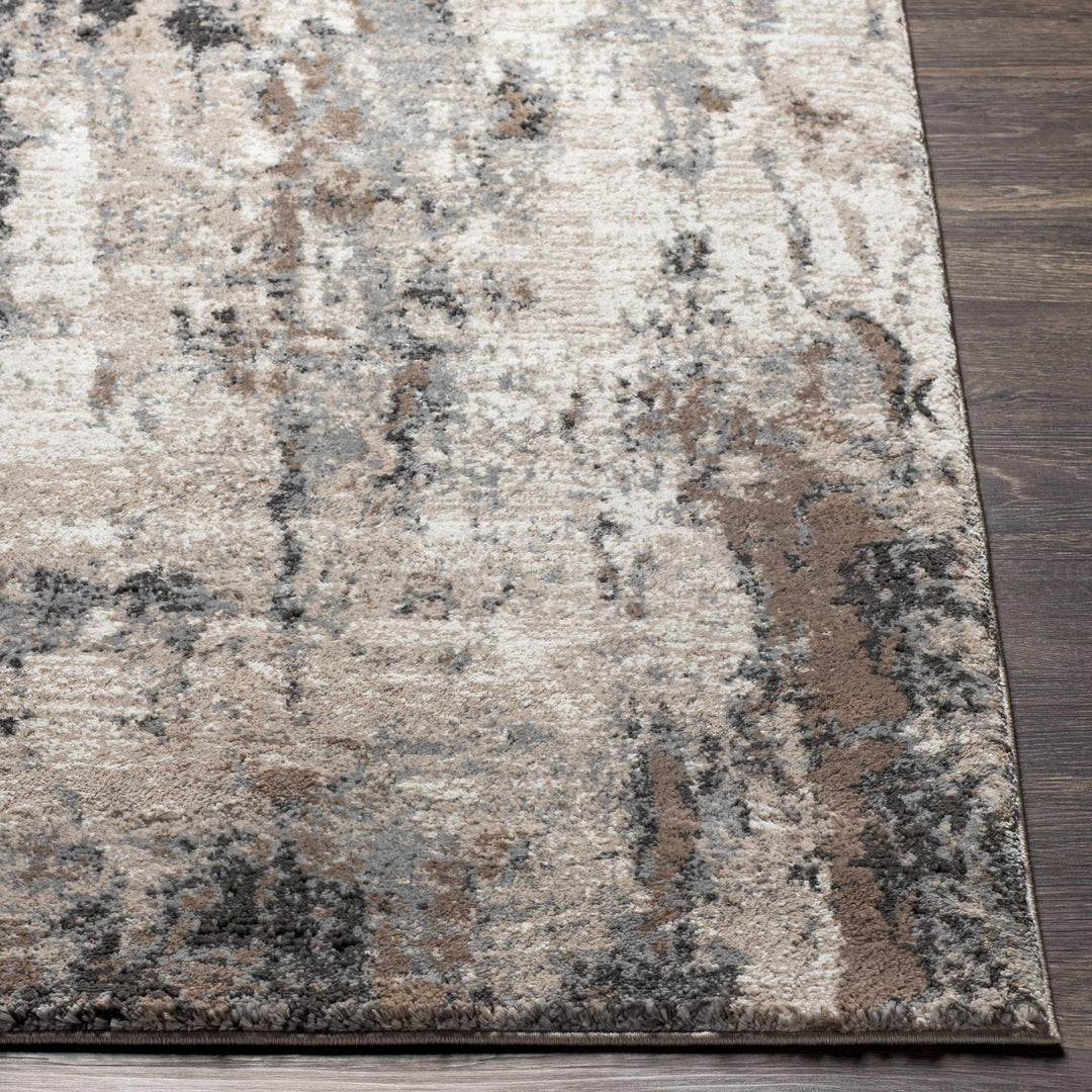 Charcoal And Cream Contemporary Style Machine Woven Area Rug - The Rug Decor