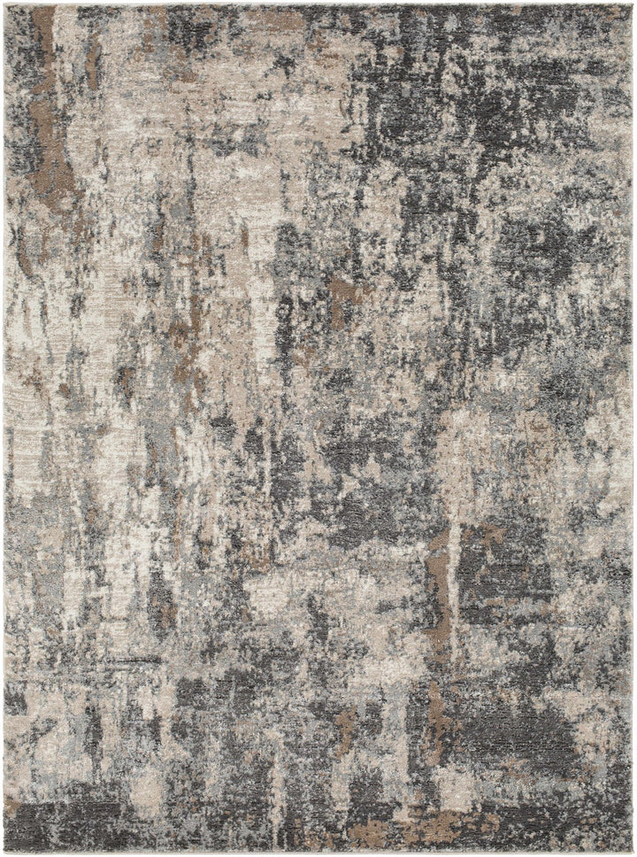 Charcoal And Cream Contemporary Style Machine Woven Area Rug - The Rug Decor