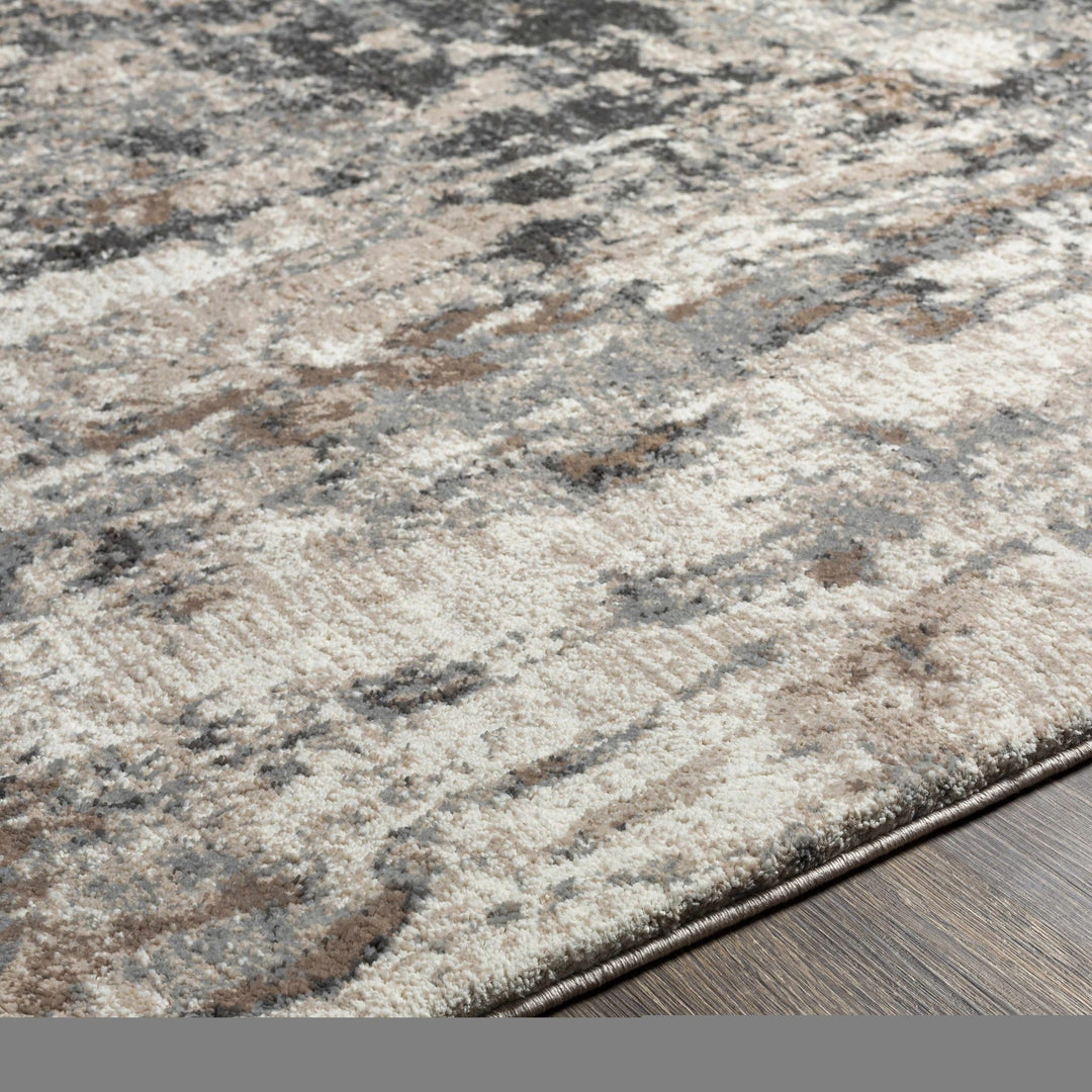 Charcoal And Cream Contemporary Style Machine Woven Area Rug - The Rug Decor