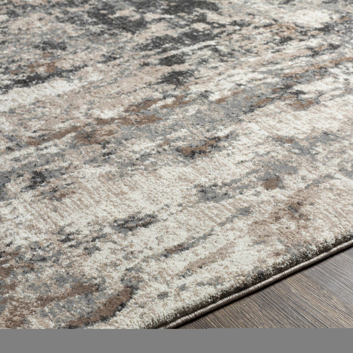 Charcoal And Cream Contemporary Style Machine Woven Area Rug - The Rug Decor