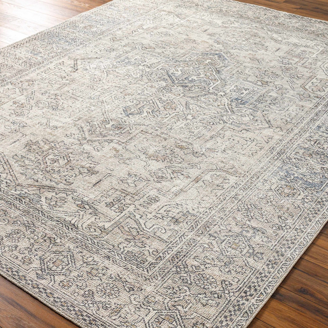 Charcoal And White Traditional Style Area Rug - The Rug Decor