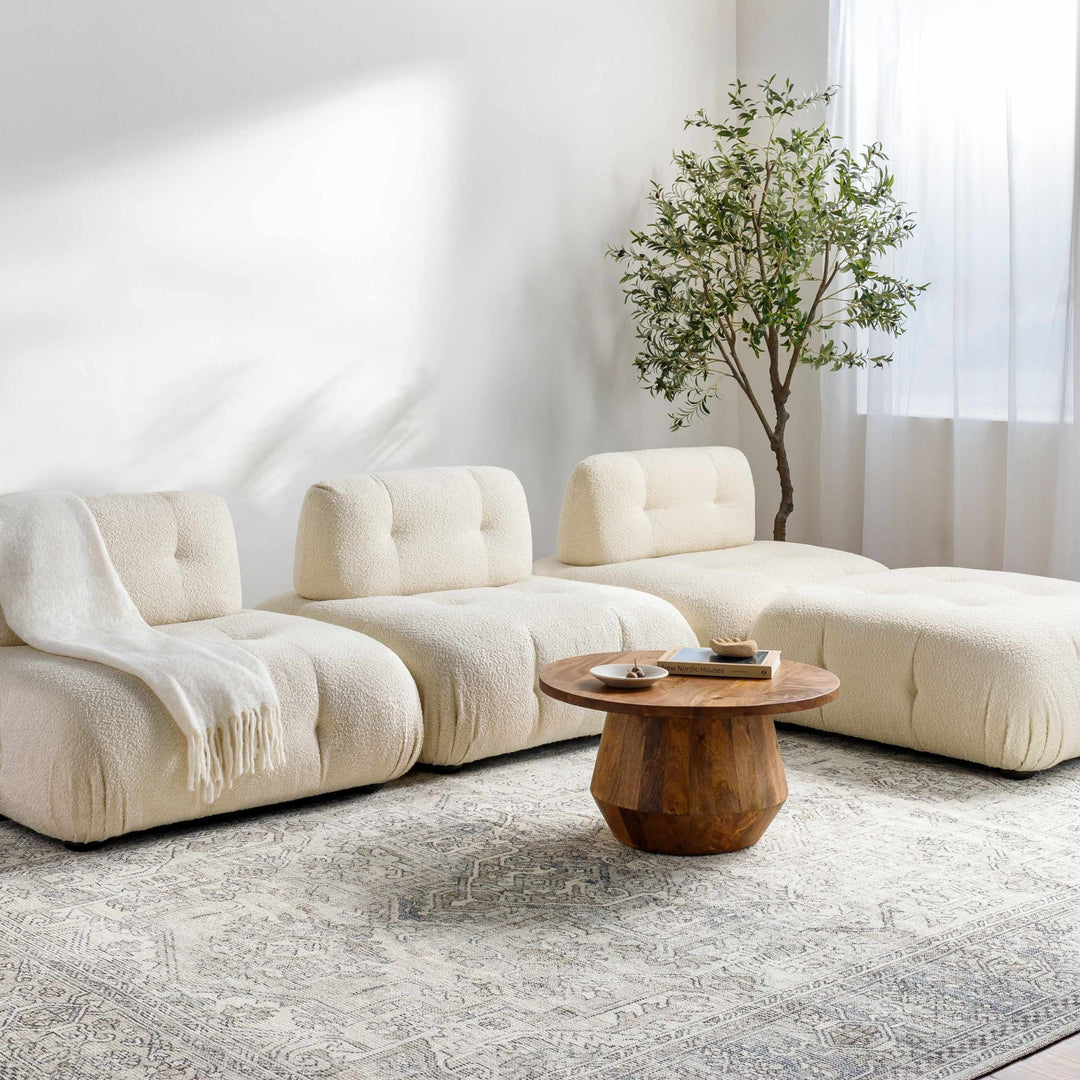 Charcoal And White Traditional Style Area Rug - The Rug Decor