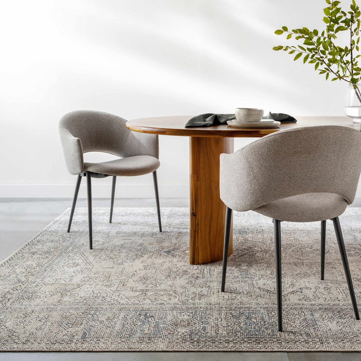 Charcoal And White Traditional Style Area Rug - The Rug Decor