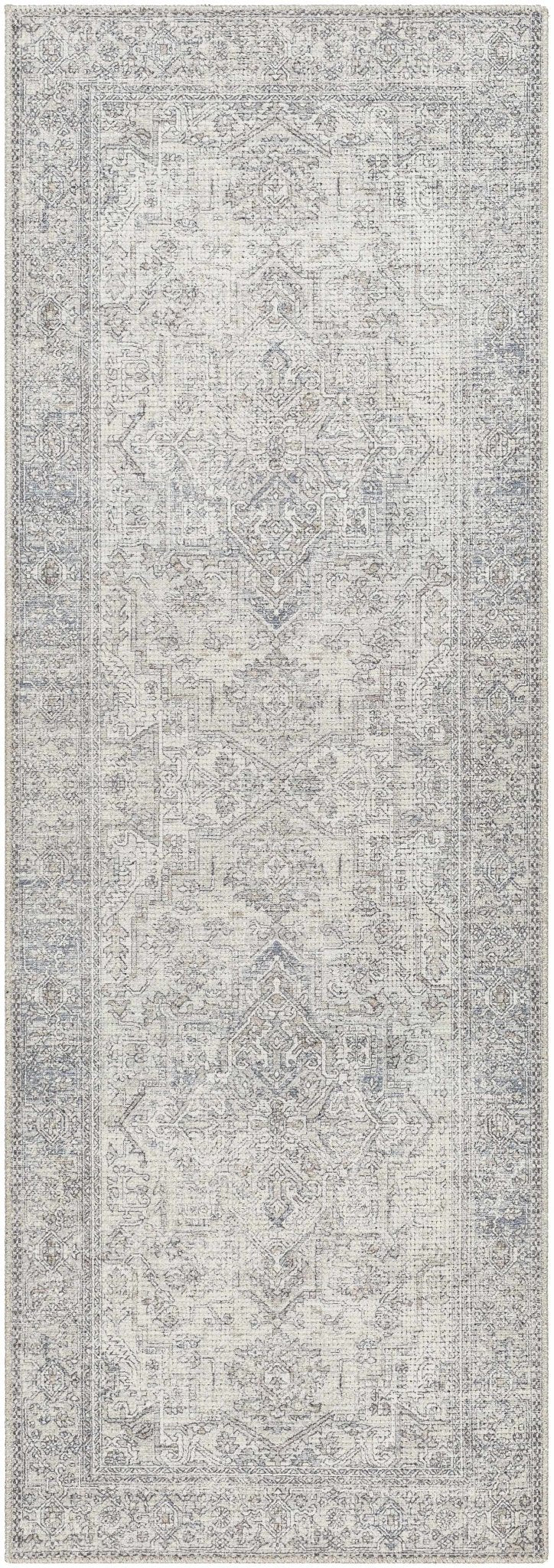 Charcoal And White Traditional Style Area Rug - The Rug Decor