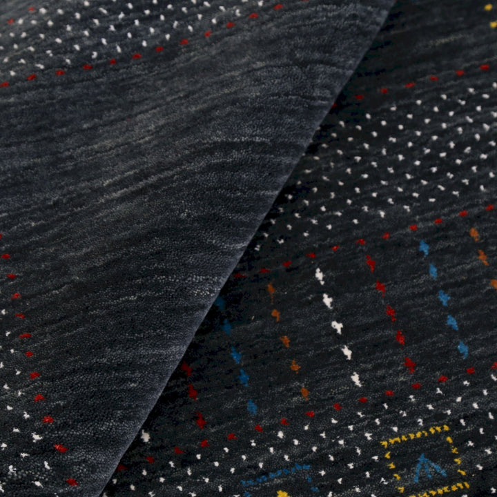 Charcoal Center Pattern Hand Loomed Wool Area Rug - The Rug Decor