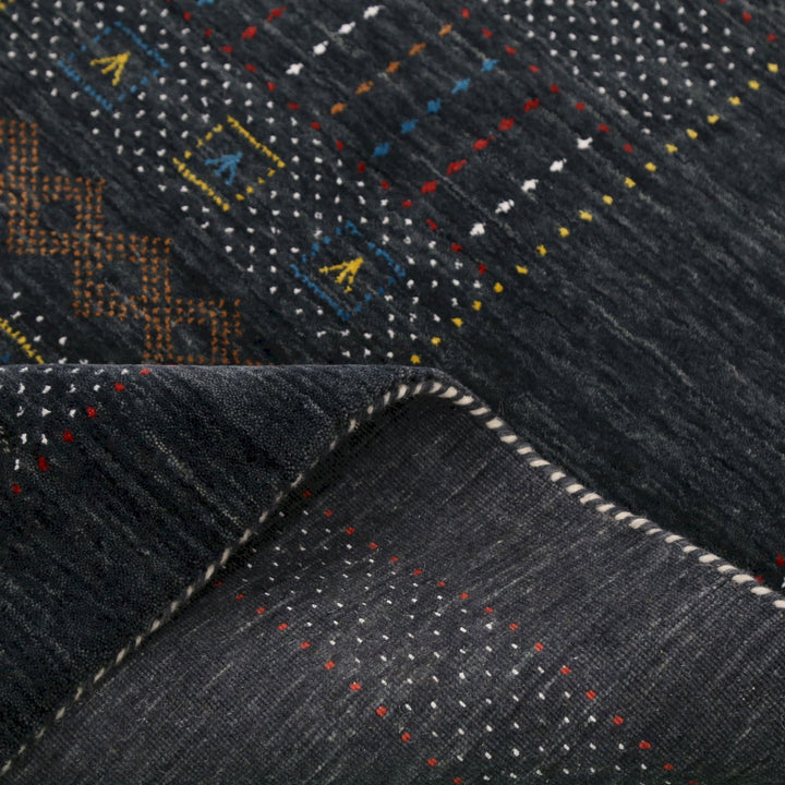 Charcoal Center Pattern Hand Loomed Wool Area Rug - The Rug Decor