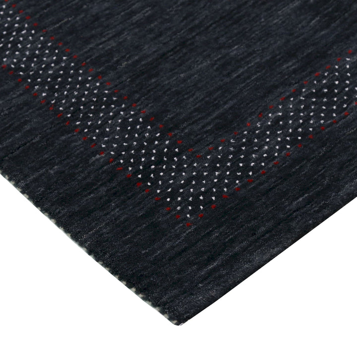 Charcoal Center Pattern Hand Loomed Wool Area Rug - The Rug Decor