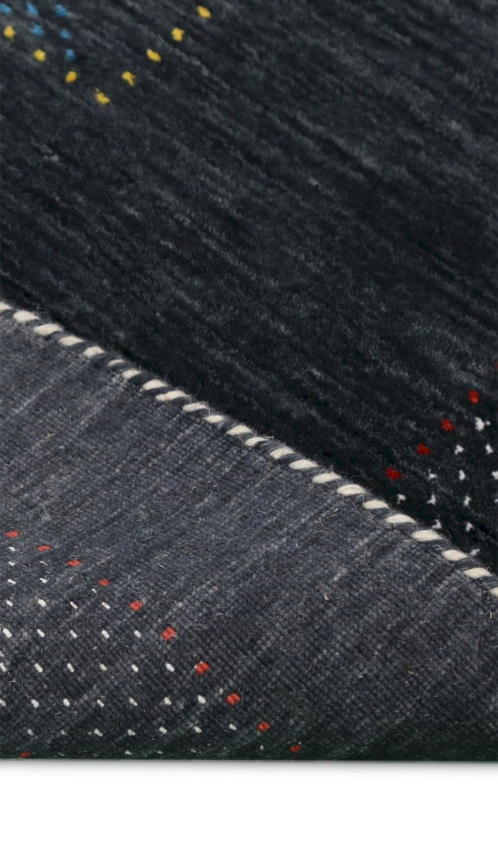 Charcoal Center Pattern Hand Loomed Wool Area Rug - The Rug Decor