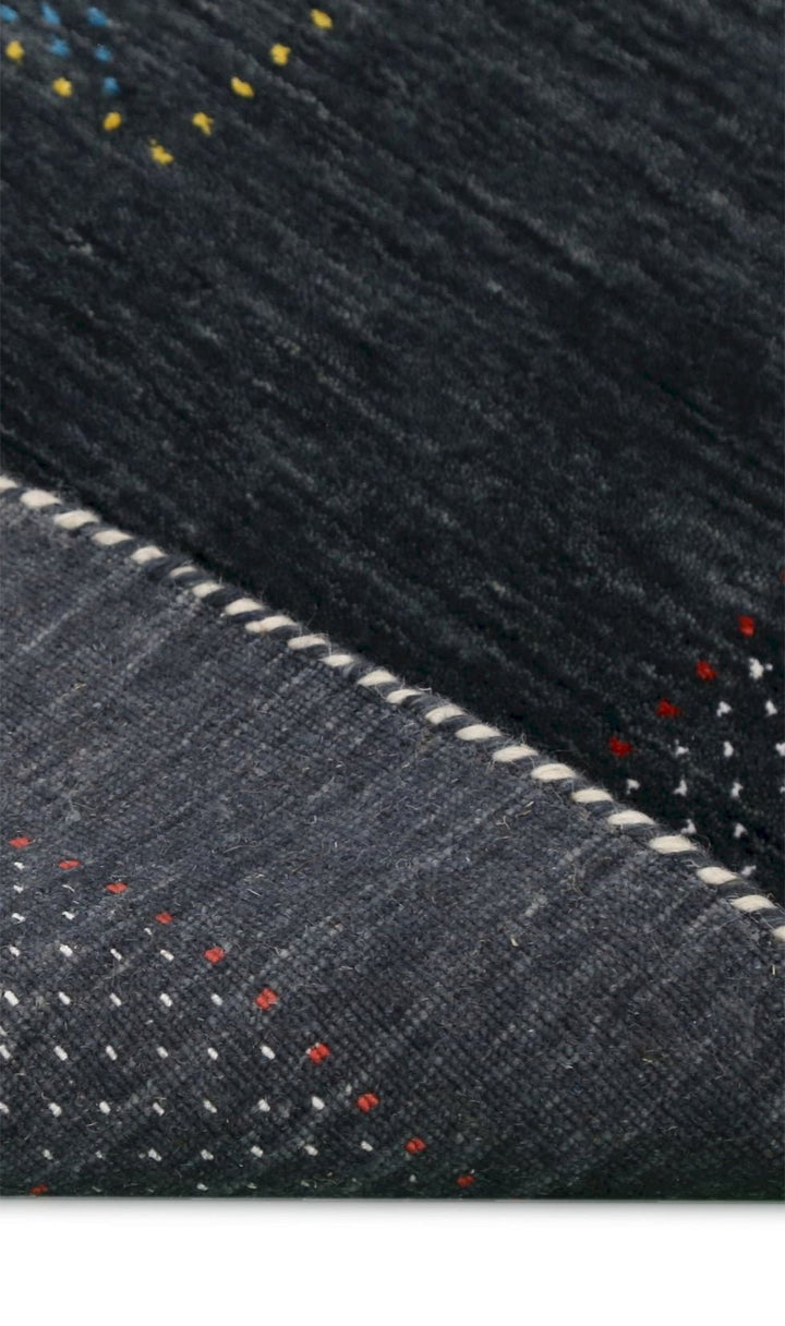 Charcoal Center Pattern Hand Loomed Wool Area Rug - The Rug Decor