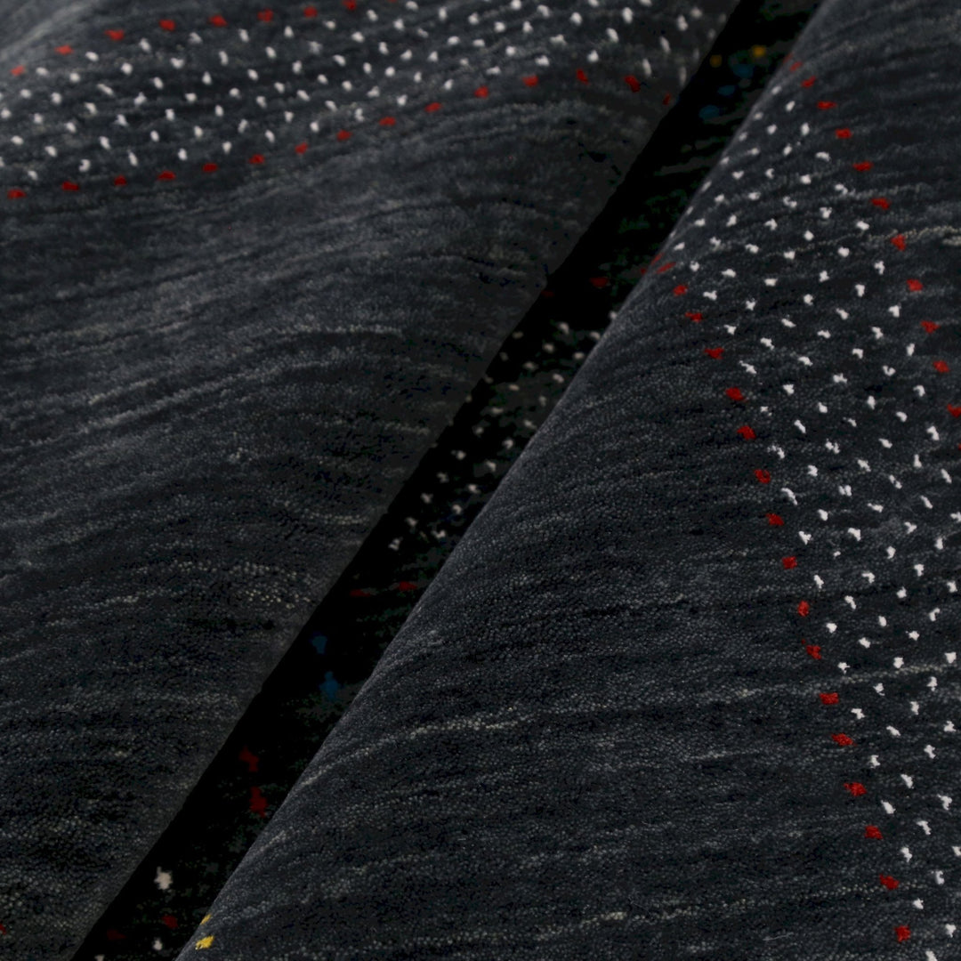 Charcoal Center Pattern Hand Loomed Wool Area Rug - The Rug Decor